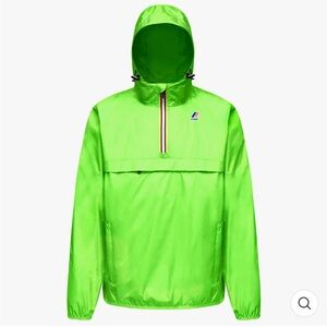 K-Way Men’s Lime Green Hooded Packable Windbreaker